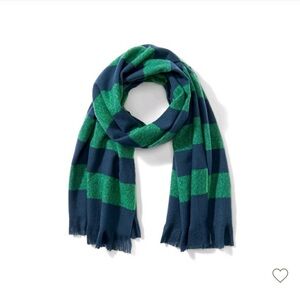 La Ligne target green navy striped blanket scarf OS